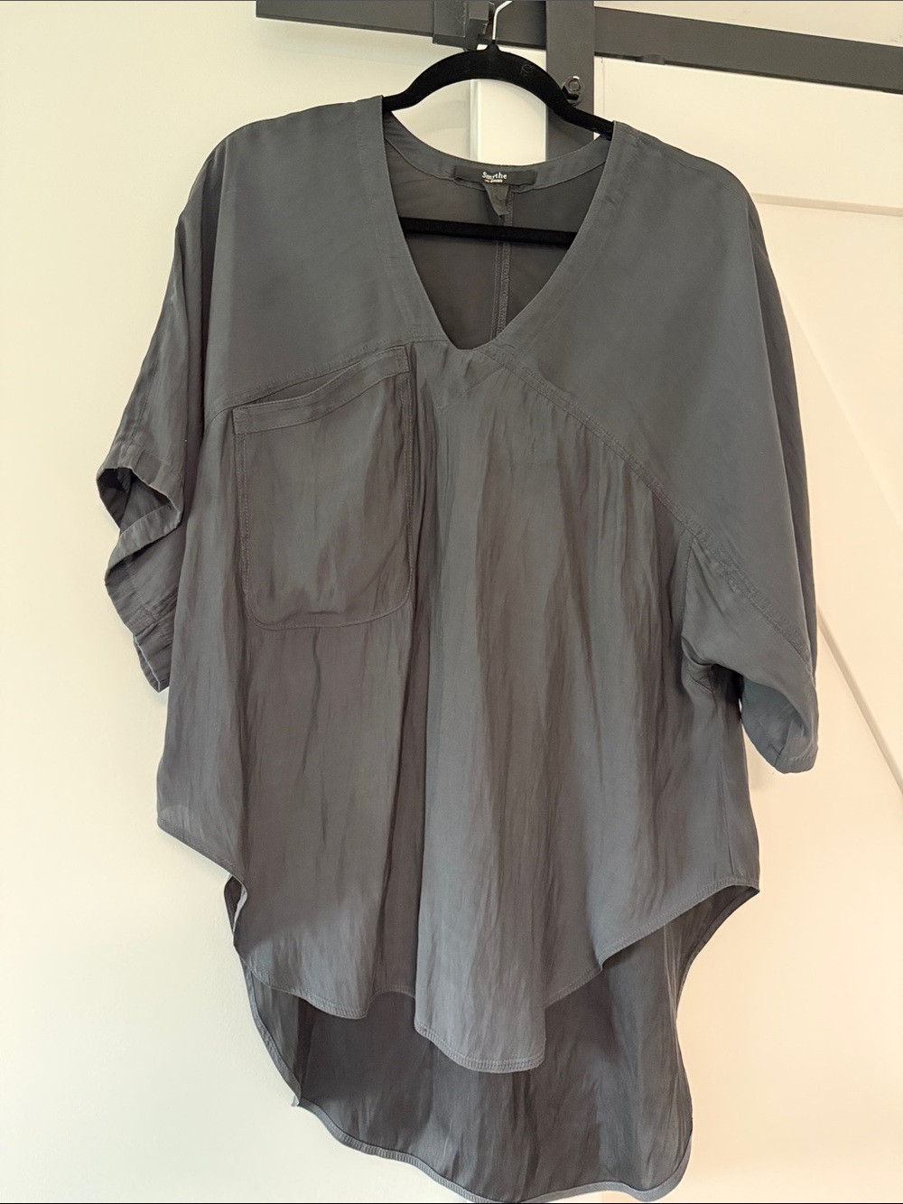 Smythe Slate Gray V-Neck Pocket Tunic